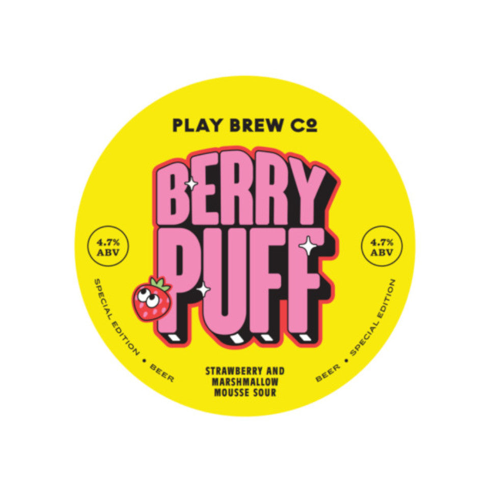 Play Brew Co, Berry Puff, Strawberry & Marshmallow Mousse Sour, 6.0%, 440ml