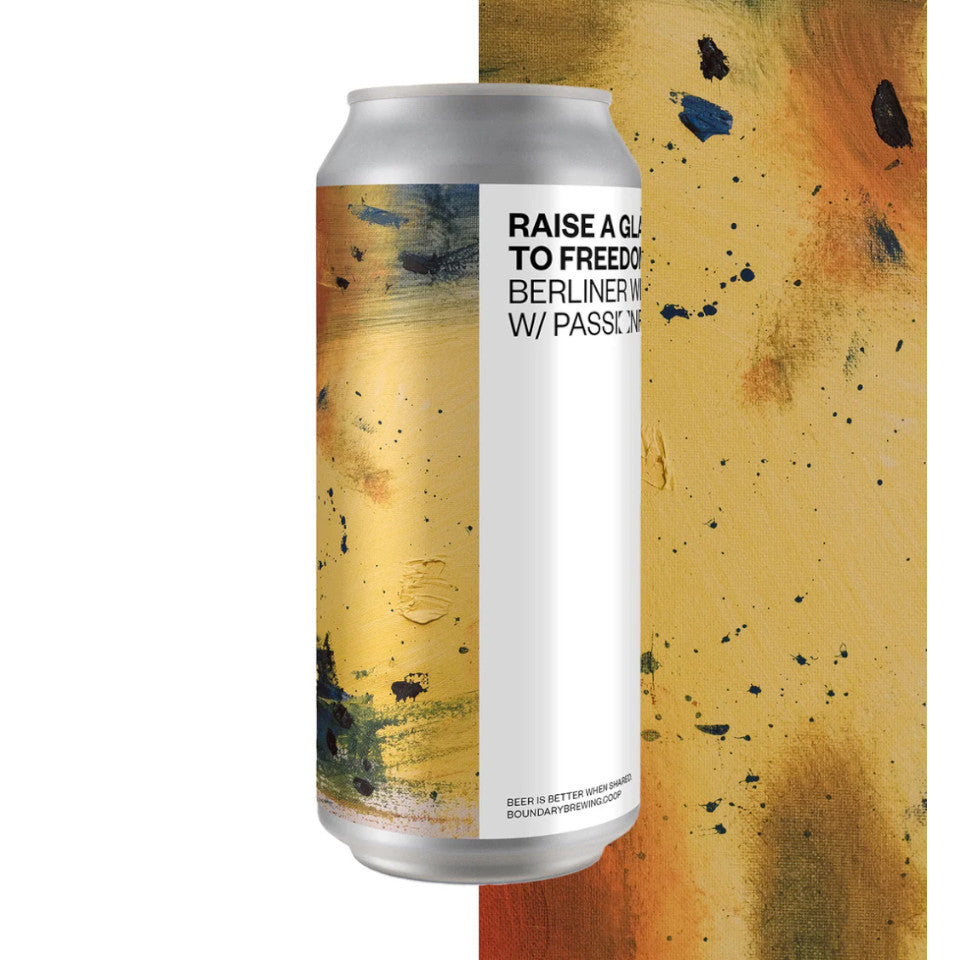 Boundary Brewing Co, Raise A Glass To Freedom, Berliner Weisse with Passionfruit, 4.7%, 440ml