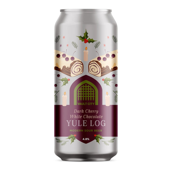 Vault City, Yule Log, Dark Cherry & White Chocolate Yule Log Sour, 4.8%, 440ml - The Epicurean